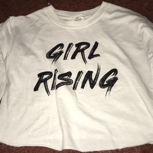 White long sleeve crop top